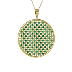 Petek Kolye - Yeşil kuvars 18 ayar altın kolye (40 cm altın rolo zincir) #1gizv4f