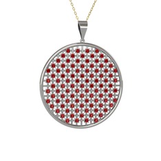 Petek Kolye - Garnet 8 ayar beyaz altın kolye (40 cm altın rolo zincir) #1immn92