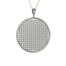 Petek Kolye - Swarovski 14 ayar beyaz altın kolye (40 cm altın rolo zincir) #1jp05bc