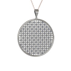 Pırlanta 18 ayar beyaz altın kolye (10.67 karat, 40 cm rose altın rolo zincir)