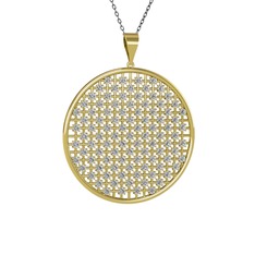 Petek Kolye - Swarovski 18 ayar altın kolye (40 cm gümüş rolo zincir) #1lkvt96