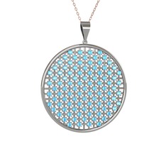 Petek Kolye - Akuamarin 925 ayar gümüş kolye (40 cm rose altın rolo zincir) #1mvaah4