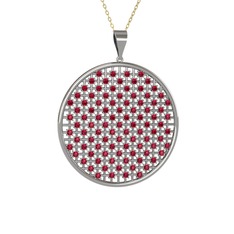 Rodolit garnet 18 ayar beyaz altın kolye (40 cm altın rolo zincir)