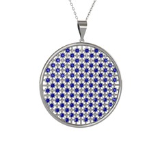 Petek Kolye - Lab safir 18 ayar beyaz altın kolye (40 cm beyaz altın rolo zincir) #1pipjml