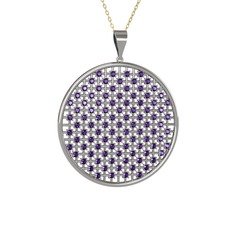 Petek Kolye - Ametist 8 ayar beyaz altın kolye (40 cm gümüş rolo zincir) #1pourgt