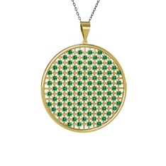 Petek Kolye - Yeşil kuvars 14 ayar altın kolye (40 cm gümüş rolo zincir) #9dji8i