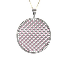 Petek Kolye - Pembe kuvars 925 ayar gümüş kolye (40 cm altın rolo zincir) #9w5hxx