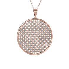 Petek Kolye - Beyaz zirkon 8 ayar rose altın kolye (40 cm rose altın rolo zincir) #fa4ub5