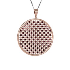 Petek Kolye - Kök yakut 925 ayar rose altın kaplama gümüş kolye (40 cm gümüş rolo zincir) #hnrbf4