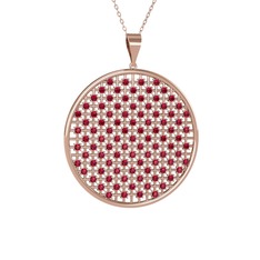 Rodolit garnet 18 ayar rose altın kolye (40 cm rose altın rolo zincir)