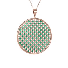 Petek Kolye - Kök zümrüt 18 ayar rose altın kolye (40 cm rose altın rolo zincir) #zpywti