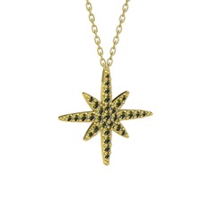 Peridot 8 ayar altın kolye (40 cm altın rolo zincir)