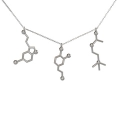 Mutluluk Hormonları Kolye - 14 ayar beyaz altın kolye (50 cm beyaz altın rolo zincir) #12t2mqb