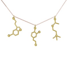 Mutluluk Hormonları Kolye - 8 ayar altın kolye (50 cm rose altın rolo zincir) #16cuma2