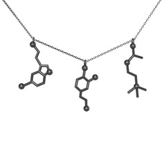 Mutluluk Hormonları Kolye - 925 ayar siyah rodyum kaplama gümüş kolye (50 cm gümüş rolo zincir) #1ngcjwv