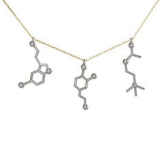 Mutluluk Hormonları Kolye - 8 ayar beyaz altın kolye (50 cm altın rolo zincir) #1ypbzqd