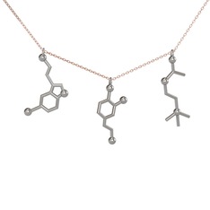 Mutluluk Hormonları Kolye - 925 ayar gümüş kolye (50 cm rose altın rolo zincir) #5m1dm1