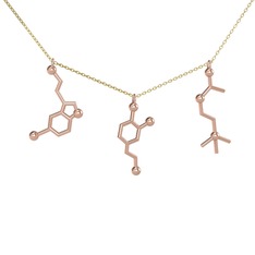 925 ayar rose altın kaplama gümüş kolye (50 cm altın rolo zincir)
