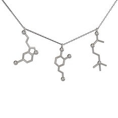 8 ayar beyaz altın kolye (50 cm gümüş rolo zincir)