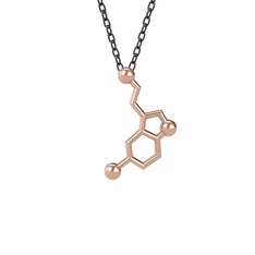 Serotonin Kolye - 8 ayar rose altın kolye (40 cm gümüş rolo zincir) #1afhzf6