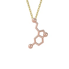 Serotonin Kolye - 925 ayar rose altın kaplama gümüş kolye (40 cm gümüş rolo zincir) #1ijojyg