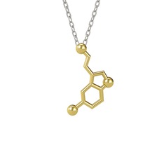 Serotonin Kolye - 925 ayar altın kaplama gümüş kolye (40 cm beyaz altın rolo zincir) #1j2zr4w