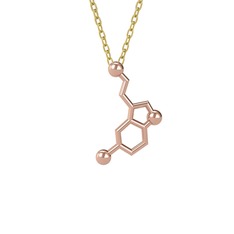 Serotonin Kolye - 8 ayar rose altın kolye (40 cm gümüş rolo zincir) #1jdf7nb