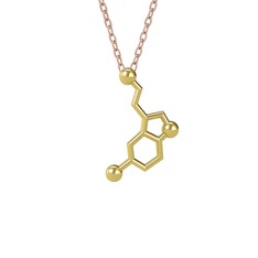 Serotonin Kolye - 14 ayar altın kolye (40 cm rose altın rolo zincir) #1mghv5m