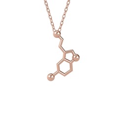 Serotonin Kolye - 925 ayar rose altın kaplama gümüş kolye (40 cm gümüş rolo zincir) #1mn1kzf