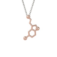 Serotonin Kolye - 18 ayar rose altın kolye (40 cm beyaz altın rolo zincir) #1qtw2bi