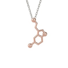 Serotonin Kolye - 14 ayar rose altın kolye (40 cm gümüş rolo zincir) #73np4b