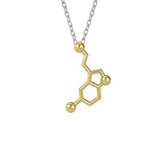 Serotonin Kolye - 925 ayar altın kaplama gümüş kolye (40 cm gümüş rolo zincir) #b5mvox