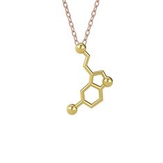 Serotonin Kolye - 8 ayar altın kolye (40 cm gümüş rolo zincir) #grgoez
