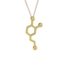 Dopamin Kolye - 8 ayar altın kolye (40 cm rose altın rolo zincir) #16dbpqd