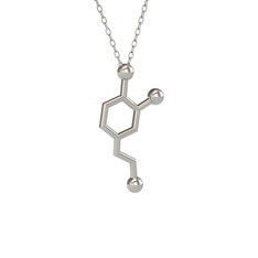 Dopamin Kolye - 8 ayar beyaz altın kolye (40 cm beyaz altın rolo zincir) #17otlft