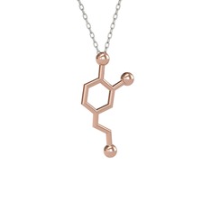 Dopamin Kolye - 14 ayar rose altın kolye (40 cm beyaz altın rolo zincir) #1k71aau