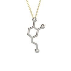 Dopamin Kolye - 18 ayar beyaz altın kolye (40 cm altın rolo zincir) #1ksale8