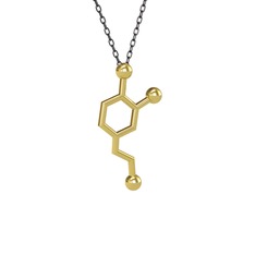 18 ayar altın kolye (40 cm gümüş rolo zincir)