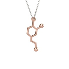 Dopamin Kolye - 925 ayar rose altın kaplama gümüş kolye (40 cm beyaz altın rolo zincir) #dlum77