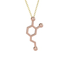 Dopamin Kolye - 8 ayar rose altın kolye (40 cm gümüş rolo zincir) #j3o4i1