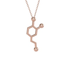 Dopamin Kolye - 925 ayar rose altın kaplama gümüş kolye (40 cm rose altın rolo zincir) #m4etem