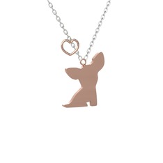 925 ayar rose altın kaplama gümüş kolye (40 cm beyaz altın rolo zincir)