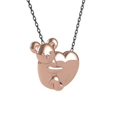 18 ayar rose altın kolye (40 cm gümüş rolo zincir)