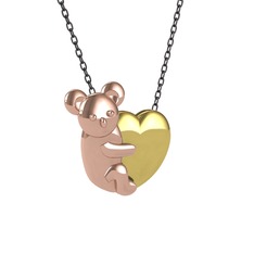 925 ayar rose altın kaplama gümüş kolye (40 cm gümüş rolo zincir)