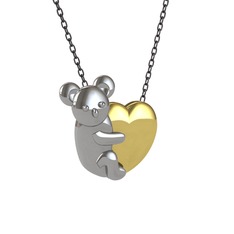 8 ayar beyaz altın kolye (40 cm gümüş rolo zincir)