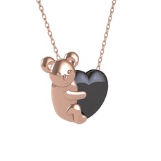 Koala Kalp Kolye - 14 ayar rose altın kolye (40 cm rose altın rolo zincir) #wbu1n2