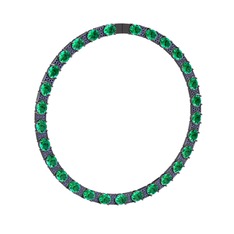 Vanea Kolye - Yeşil kuvars ve lab safir 925 ayar siyah rodyum kaplama gümüş kolye #11vncyw