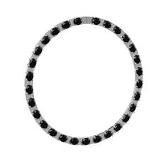 Vanea Kolye - Siyah zirkon ve beyaz zirkon 925 ayar gümüş kolye #12fc6jb