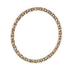 Vanea Kolye - Peridot ve garnet 18 ayar rose altın kolye #134mlm3