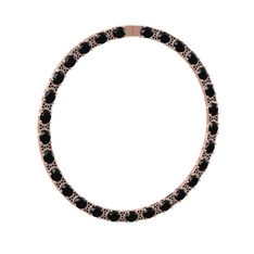 Vanea Kolye - Siyah zirkon 8 ayar rose altın kolye #13718g4
